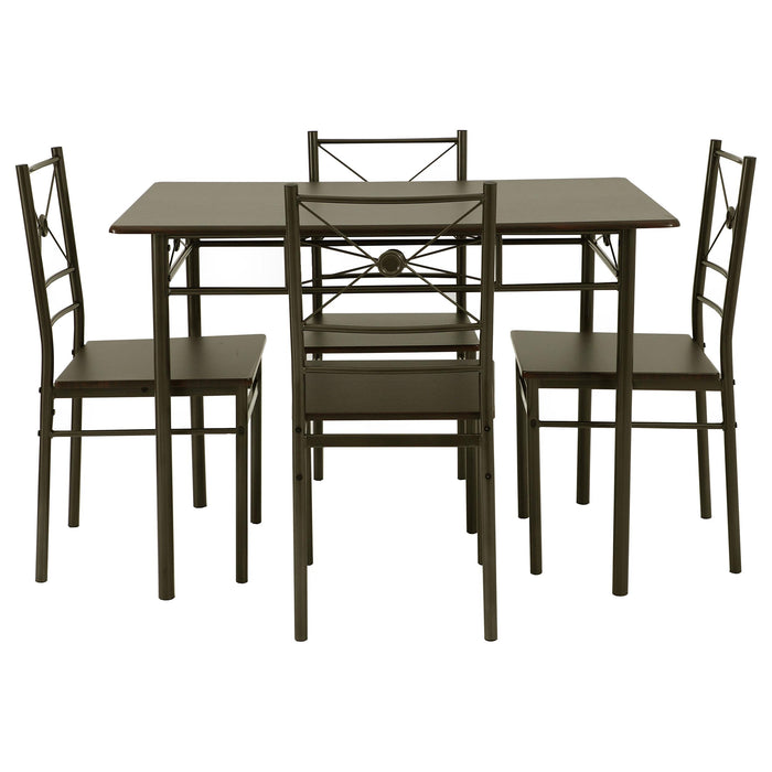 Anna 5-piece Rectangular Dining Set Dark Bronze - CasaBella Furniture (San Antonio, TX)
