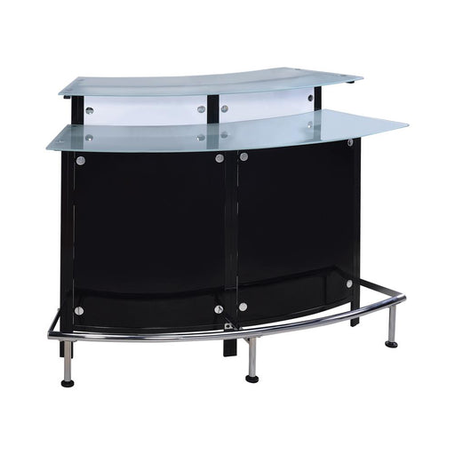 Keystone Glass Top Bar Unit Black - CasaBella Furniture (San Antonio, TX)