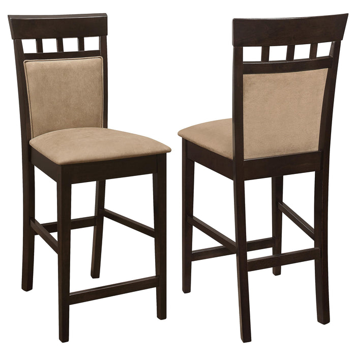 Gabriel Upholstered Counter Height Stools Cappuccino and Beige (Set of 2) - CasaBella Furniture (San Antonio, TX)