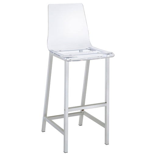 Juelia Bar Stools Chrome and Clear Acrylic (Set of 2) - CasaBella Furniture (San Antonio, TX)