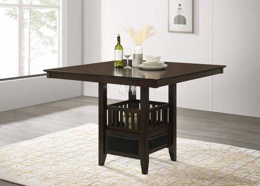 Jaden Square Counter Height Table with Storage Espresso - CasaBella Furniture (San Antonio, TX)
