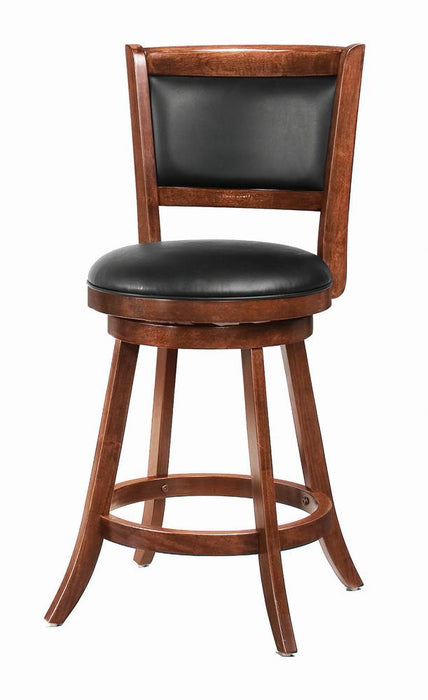 Broxton Upholstered Swivel Counter Height Stools Chestnut and Black (Set of 2) - CasaBella Furniture (San Antonio, TX)