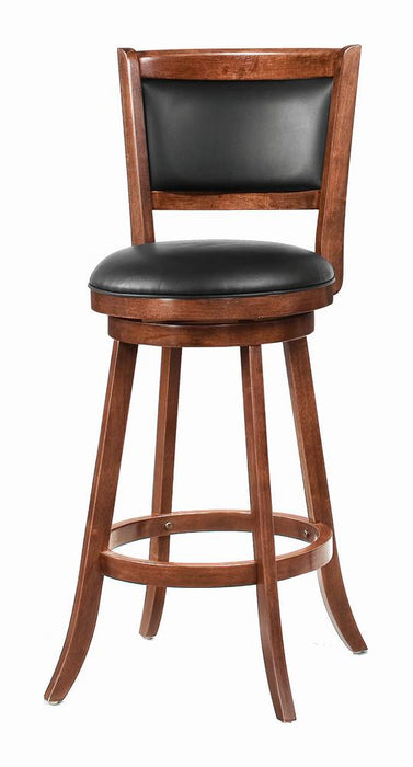Broxton Upholstered Swivel Bar Stools Chestnut and Black (Set of 2) - CasaBella Furniture (San Antonio, TX)