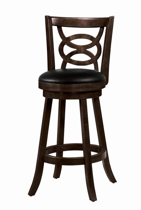 Calecita Swivel Bar Stools with Upholstered Seat Cappuccino (Set of 2) - CasaBella Furniture (San Antonio, TX)