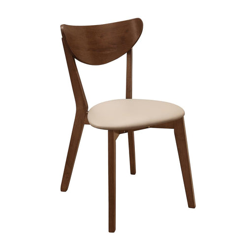 Kersey Dining Side Chairs with Curved Backs Beige and Chestnut (Set of 2) - CasaBella Furniture (San Antonio, TX)