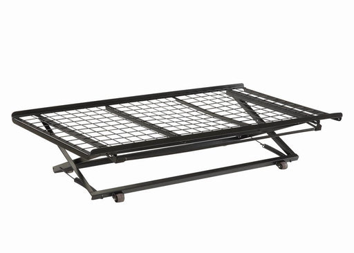 Ethan Twin Pop Up Trundle Bed with Rollers Black - CasaBella Furniture (San Antonio, TX)