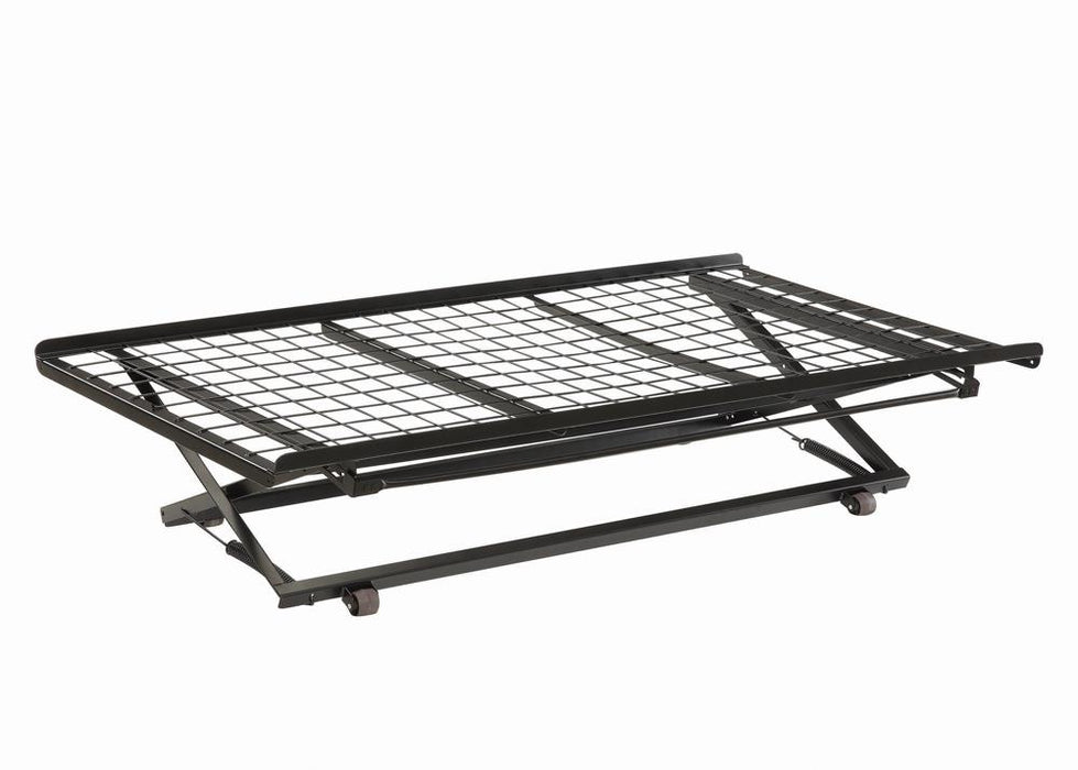 Ethan Twin Pop Up Trundle Bed with Rollers Black - CasaBella Furniture (San Antonio, TX)