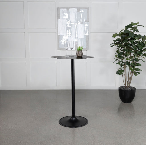 Keanu Pedestal Cloud-Shaped Top Bar Table Black - CasaBella Furniture (San Antonio, TX)
