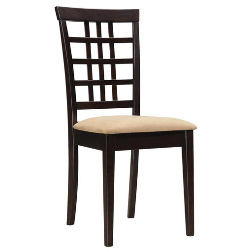 Kelso Lattice Back Dining Chairs Cappuccino (Set of 2) - CasaBella Furniture (San Antonio, TX)