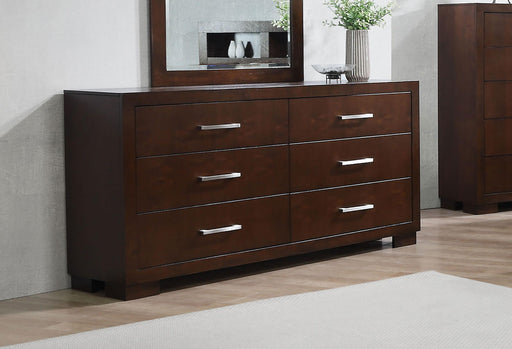 Jessica 6-drawer Dresser Cappuccino - CasaBella Furniture (San Antonio, TX)