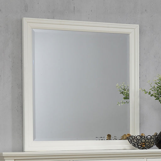 Sandy Beach Rectangular Dresser Mirror Cream White - CasaBella Furniture (San Antonio, TX)
