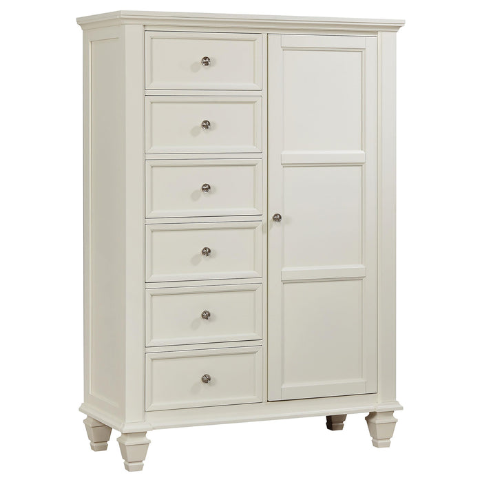 Sandy Beach 8-drawer Door Chest Storage Cream White - CasaBella Furniture (San Antonio, TX)