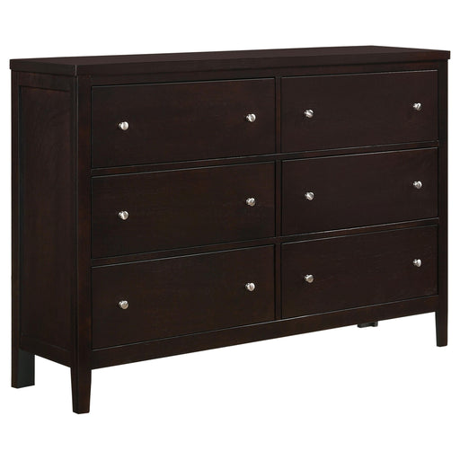 Carlton 6-drawer Rectangular Dresser Cappuccino - CasaBella Furniture (San Antonio, TX)