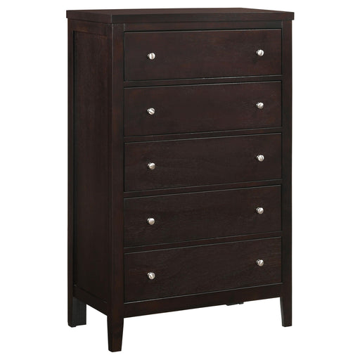 Carlton 5-drawer Rectangular Chest Cappuccino - CasaBella Furniture (San Antonio, TX)