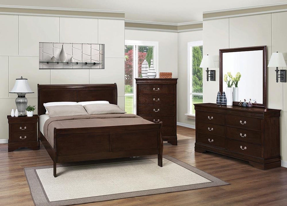 Louis Philippe Panel Bedroom Set with High Headboard - CasaBella Furniture (San Antonio, TX)