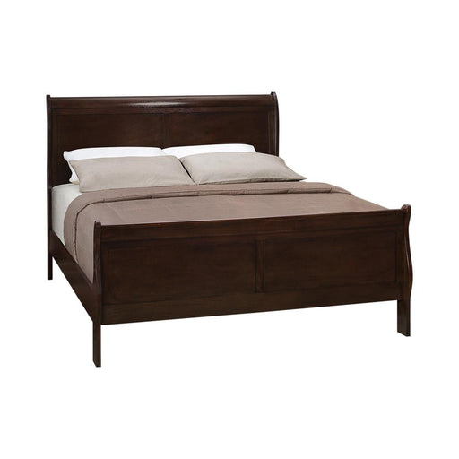 Louis Philippe Eastern King & Queen Panel Sleigh Bed Cappuccino - CasaBella Furniture (San Antonio, TX)