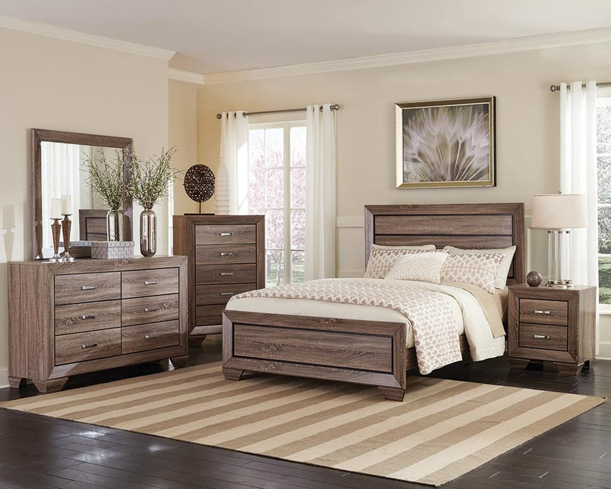 Kauffman Bedroom Set with High Straight Headboard - CasaBella Furniture (San Antonio, TX)