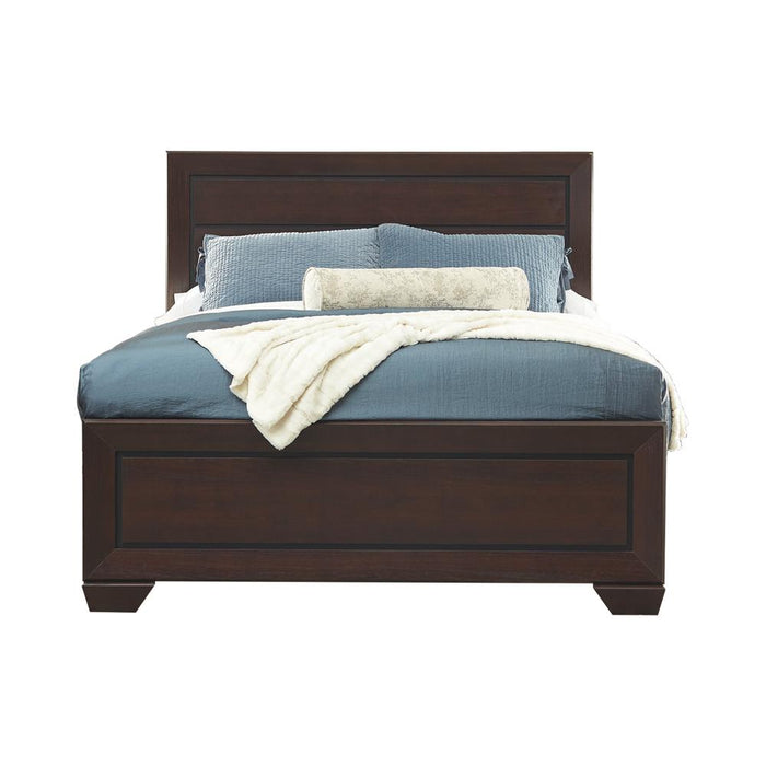 Kauffman California King, Eastren King, & Queen Panel Bed Dark Cocoa - CasaBella Furniture (San Antonio, TX)