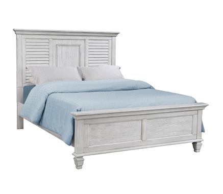 Franco Eastern King & Queen Panel Bed Antique White & Oak - CasaBella Furniture (San Antonio, TX)