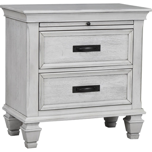 Franco 2-drawer Nightstand Antique White - CasaBella Furniture (San Antonio, TX)