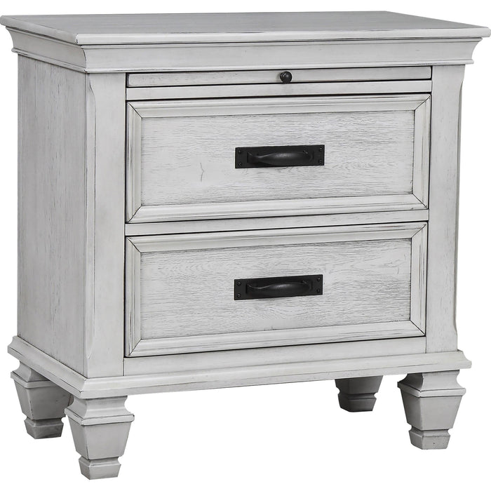 Franco 2-drawer Nightstand Antique White - CasaBella Furniture (San Antonio, TX)