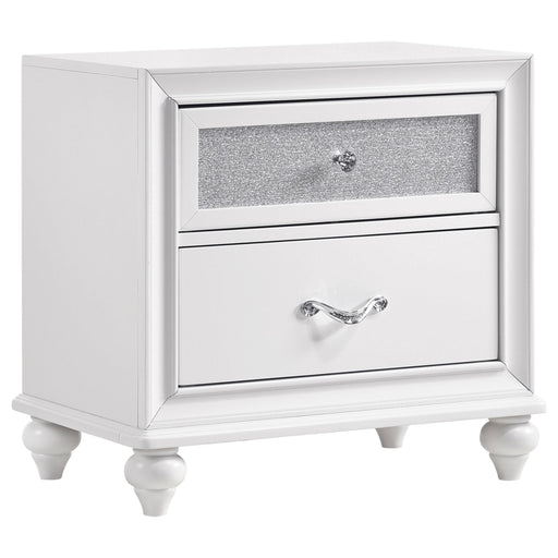 Barzini 2-drawer Nightstand White - CasaBella Furniture (San Antonio, TX)