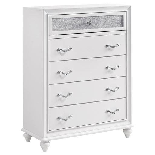 Barzini 5-drawer Chest White - CasaBella Furniture (San Antonio, TX)