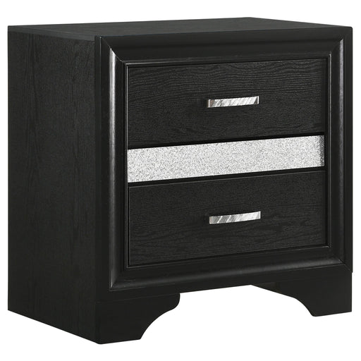 Miranda 2-drawer Nightstand Tray Black - CasaBella Furniture (San Antonio, TX)