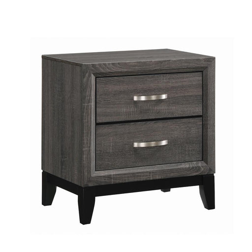 Watson 2-drawer Nightstand Grey Oak and Black - CasaBella Furniture (San Antonio, TX)