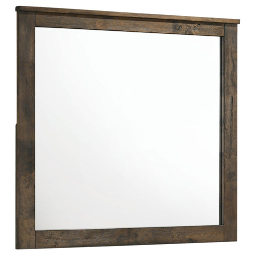 Woodmont Rectangle Dresser Mirror Rustic Golden Brown - CasaBella Furniture (San Antonio, TX)