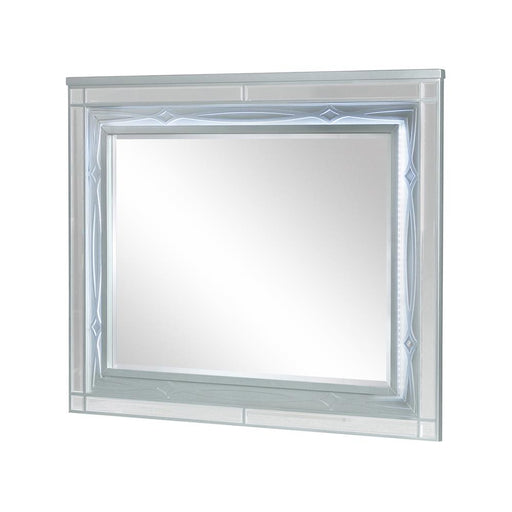 Gunnison Dresser Mirror with LED Lighting Silver Metallic - CasaBella Furniture (San Antonio, TX)