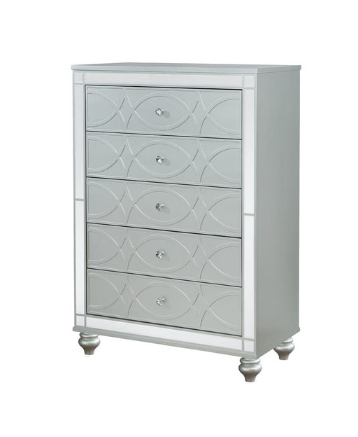 Gunnison 5-drawer Chest Silver Metallic - CasaBella Furniture (San Antonio, TX)