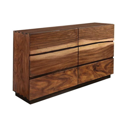 Winslow 6-drawer Dresser Smokey Walnut and Coffee Bean - CasaBella Furniture (San Antonio, TX)