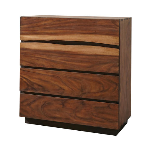 Winslow 4-drawer Chest Smokey Walnut and Coffee Bean - CasaBella Furniture (San Antonio, TX)