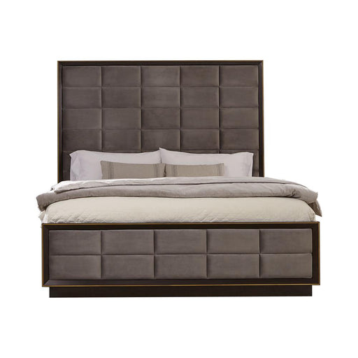 Durango California King, Eastren King, & Queen Upholstered Bed Smoked Peppercorn and Grey - CasaBella Furniture (San Antonio, TX)