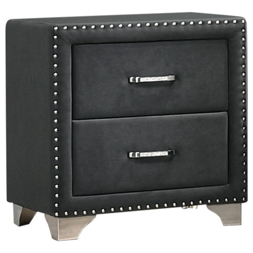 Melody 2-drawer Upholstered Nightstand Grey - CasaBella Furniture (San Antonio, TX)