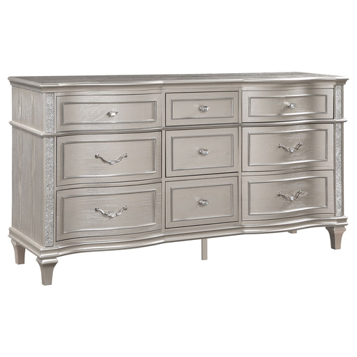 Evangeline 9-drawer Dresser Silver Oak - CasaBella Furniture (San Antonio, TX)
