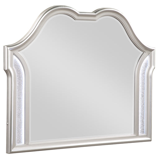 Evangeline Camel Top Dresser Mirror Silver Oak - CasaBella Furniture (San Antonio, TX)