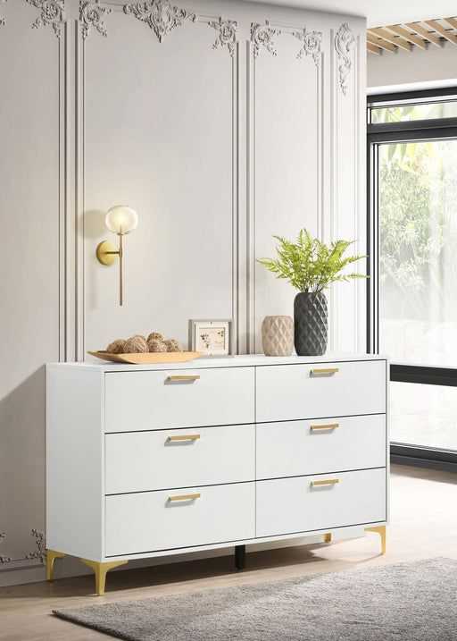 Kendall 6-drawer Dresser White - CasaBella Furniture (San Antonio, TX)