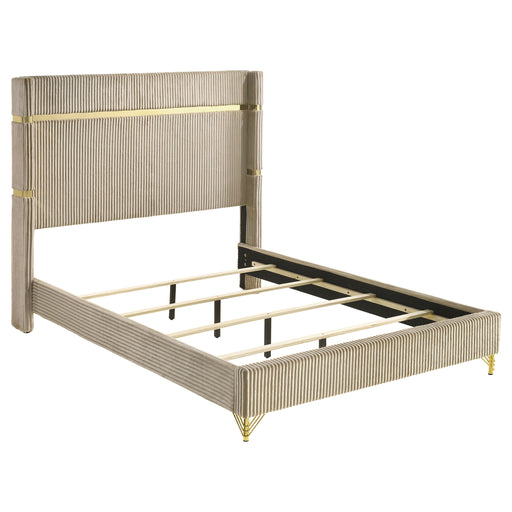 Lucia Eastern King & Queen Bed Beige & Grey - CasaBella Furniture (San Antonio, TX)