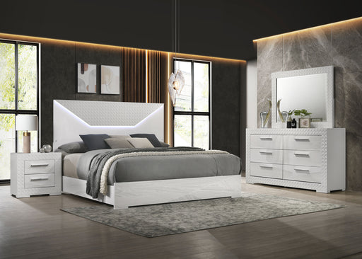 Ives 4 & 5 Piece Bedroom Set E.king & Queen White & Grey - CasaBella Furniture (San Antonio, TX)