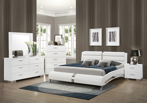 Jeremaine 4-piece Queen Bedroom Set Glossy White - CasaBella Furniture (San Antonio, TX)