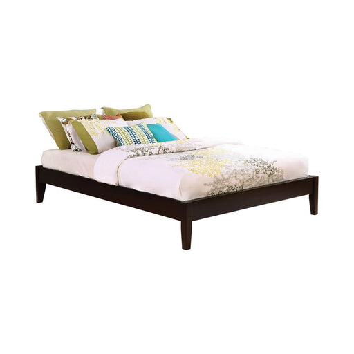 Hounslow California King, E.King, & Queen Universal Platform Bed Cappuccino - CasaBella Furniture (San Antonio, TX)