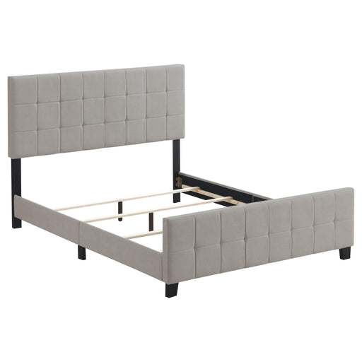 Fairfield Eastern King & Queen Upholstered Panel Bed Beige & Grey - CasaBella Furniture (San Antonio, TX)