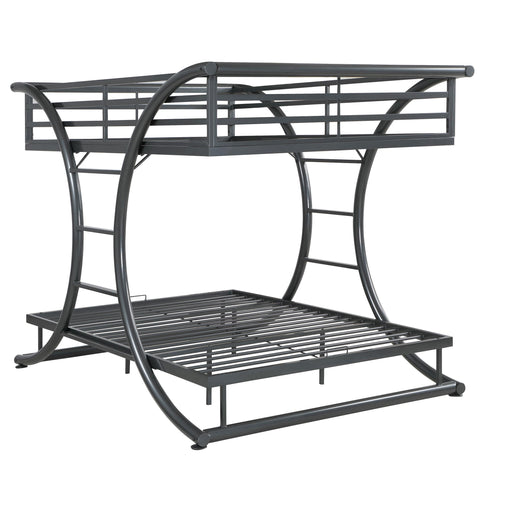 Stephan Full Over Full Bunk Bed Gunmetal - CasaBella Furniture (San Antonio, TX)