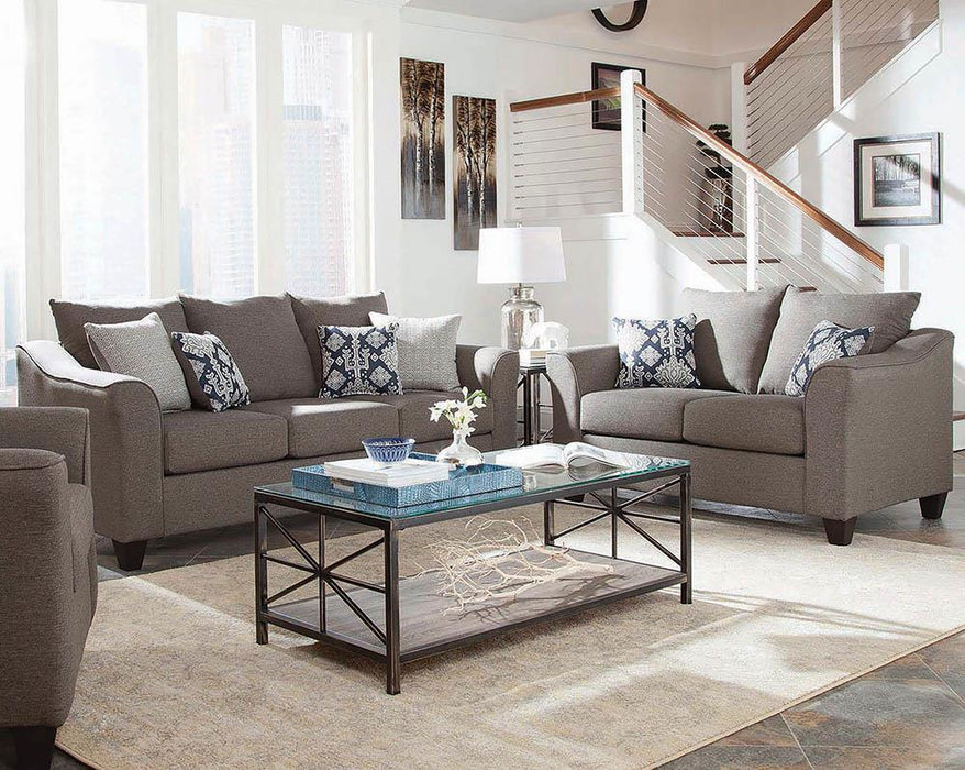 Salizar Upholstered Flared Arm Living Room Set Grey - CasaBella Furniture (San Antonio, TX)
