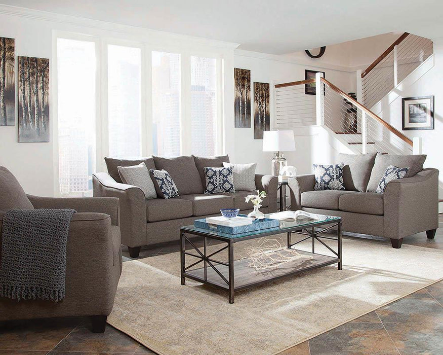 Salizar Upholstered Flared Arm Living Room Set Grey - CasaBella Furniture (San Antonio, TX)