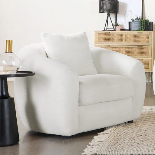 Isabella Upholstered Tight Back Chair White - CasaBella Furniture (San Antonio, TX)