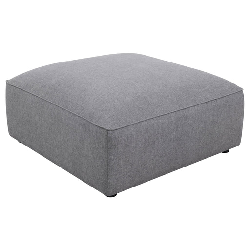 Jennifer Square Upholstered Ottoman Grey - CasaBella Furniture (San Antonio, TX)