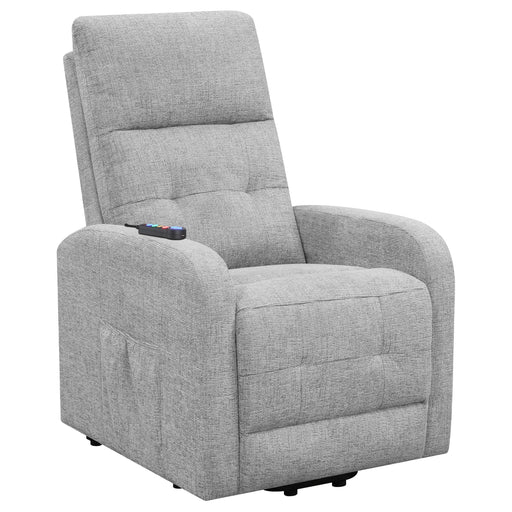 Howie Tufted Upholstered Power Lift Recliner Grey - CasaBella Furniture (San Antonio, TX)